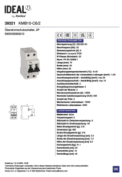 Preview: Leitungsschutzschalter Ideal KMB10 C6 2P 6A 39321