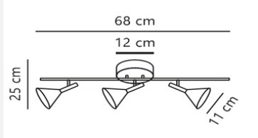 Deckenleuchte Kelvis Nordlux schwarz 3xGU10 skandinavische Deckenlampe