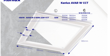 Kanlux LED Rahmen Panel AVAR W U 6060 LOW UGR 19 CCT 3000K 4000K 6000K 32W 46070