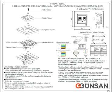 Preview: Gunsan Eqona Datenbuchse RJ45 CAT6 Internet Netzwerk Weiss UP 01401100100169