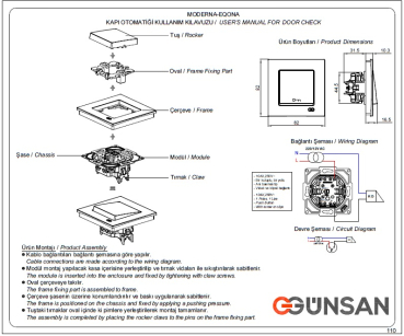 Gunsan Eqona Taster Schlüssel Weiss UP 01401100100110