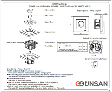 Preview: Gunsan Eqona Dimmer Switch Weiss UP 01401100100126