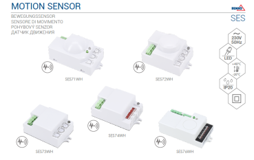 Bemko Mikrowellen Bewegungsmelder 360° 600W IP20 B52-SES76WH