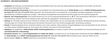 SOIXX Hutschienenhalter für Shelly Wave und 2x WAGO-Verbindungsklemmen 90 Grad