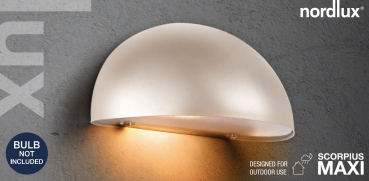 Preview: Nordische Wandleuchte Scorpius Maxi Nordlux sand sandfarbig Downlight E27 21751008