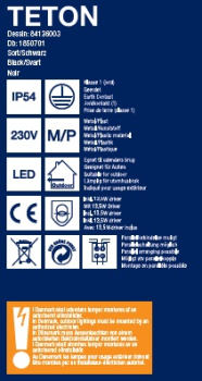 Nordlux LED Deckenleuchte TETON Wandleuchte schwarz IP54 Aussenleuchte