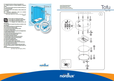Preview: Decken- und Wandleuchte Tofu 20 Nordlux schwarz IP44 ohne Leuchtmittel
