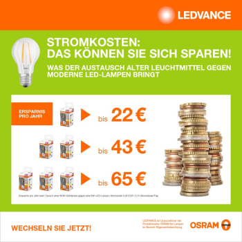 Osram LED Lampe E27 7,2W 3000K warmweiss 1521Lm A60 klar