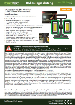 LED Arbeitsleuchte mit Akku "BSA-60 duo" 2x30W Baustrahler 4500K neutralweiss 5600lm IP54 23605