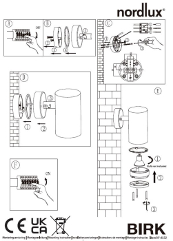 Wandleuche Birk Nordlux weiss Downlight GU10 Aussenwandleuchte