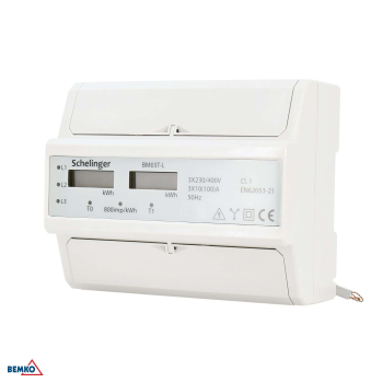 Schelinger Stromzähler 3-Phasen 10(100)A elektronisch IP51 Energiezähler Zweitarif A30-BM03T-L