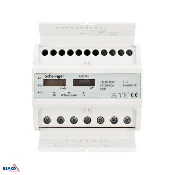Schelinger Stromzähler 3-Phasen 10(100)A elektronisch IP51 Energiezähler Zweitarif A30-BM03T-L