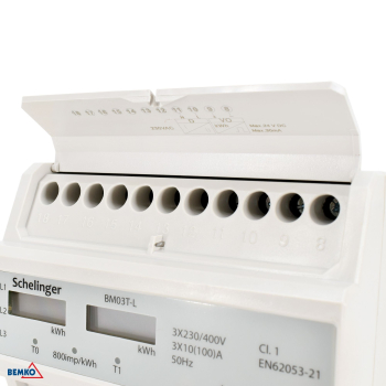 Schelinger Stromzähler 3-Phasen 10(100)A elektronisch IP51 Energiezähler Zweitarif A30-BM03T-L