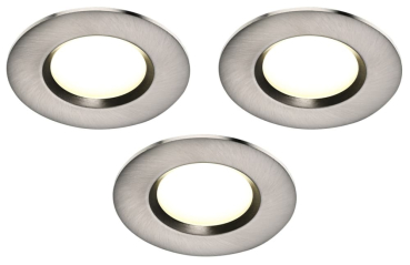 Clarkson 3er Set Round IP65 LED Einbaustrahler Nordlux Geb. Stahl warmweiss 2700K 3x4,8W 47590132