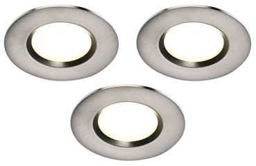Clarkson 3er Set Round IP65 LED Einbaustrahler Nordlux Geb. Stahl warmweiss 2700K 3x4,8W 47590132