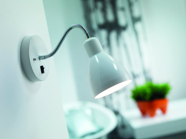 Preview: Wandleuchte Cyclone Nordlux weiss Flexarm E14 Wandbeleuchtung