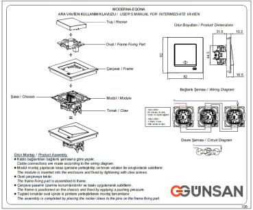 Gunsan Eqona Kreuzschalter Schalter Weiss UP 01401100100135