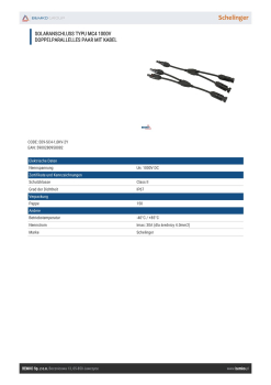Schelinger Solaranschluss TYPU MC4 1000V DC doppelparallelles Paar mit Kabel E09-SC4-1,0KV-2Y