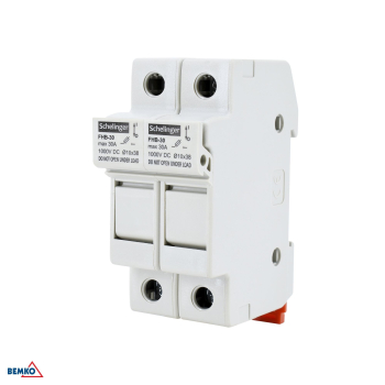 Preview: Schelinger Sicherungshalter 2-Polig Fuse Base für 2x Einsätze 10x38 1000V DC max. 32A A13-FHB-2P-DC1000-32