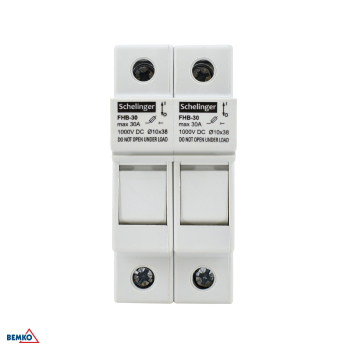 Preview: Schelinger Sicherungshalter 2-Polig Fuse Base für 2x Einsätze 10x38 1000V DC max. 32A A13-FHB-2P-DC1000-32