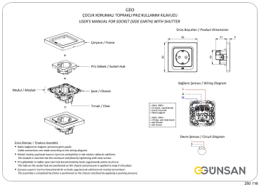 Gunsan Visage Steckdose mit erhöhtem Berührungsschutz Weiss Unterputz 1281100200116
