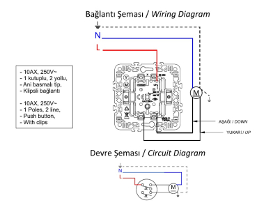 Preview: Gunsan Visage Jalousietaster Rolladentaster Unterputz Weiss 16A 250V Rolladen Taster 1281100200125