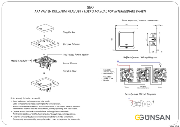 Preview: Gunsan Visage Kreuzschalter Schalter Weiss Steckklemmen Rahmen + Einsatz