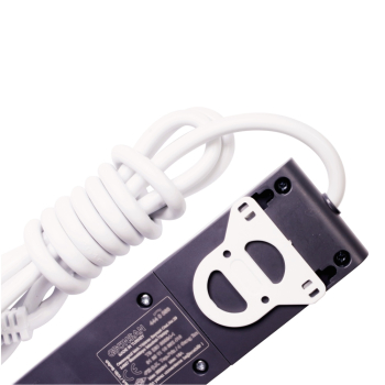 Preview: Gunsan Steckdosenleiste 6-fach weiss 2m mit Schalter und erhöhtem Berührungsschutz