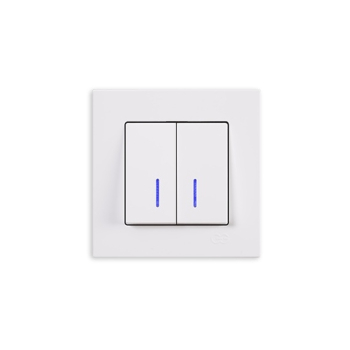 Gunsan Eqona 2-fach Serienschalter mit Beleuchtung Weiss UP 01401100200104