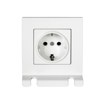 Gunsan Eqona Pratic Steckdose mit 2 Steckerhalterungen Weiss Unterputz 01401105100115