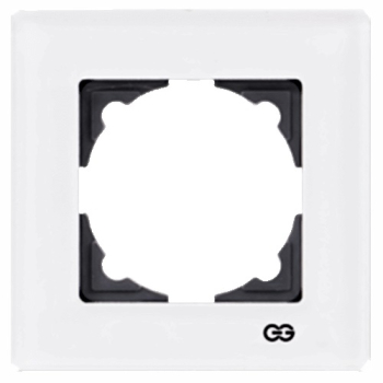 Gunsan Eqona 1-fach Rahmen aus Glas Weiss 01411102000140