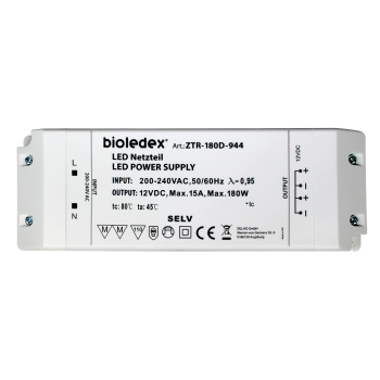 Bioledex 180W 12V DC LED Trafo Netzteil max. 15A Transformator