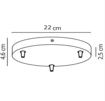 Luana 3-exits Baldachin Schwarz Nordlux Zubehör für Aufhängen von 3 Pendelleuchten 2512709003