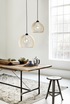 Preview: Pendelleuchte Chino 25 Nordlux aus Holz E27 Deckenmontage 84823014