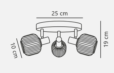 Milford Mini 3-Rondel Deckenleuchte Nordlux Schwarz Glas 3xE14 2412606003