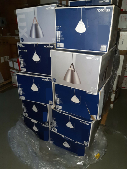 B-Ware - Pendelleuchte Nordlux Strap 36 Pendant Gebürsteter Stahl Pendel Ø36 E27 Leder