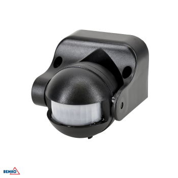 Bemko Bewegungsmelder 180° IP44 1200/600W Aufputz IR schwarz B50-SES09BL