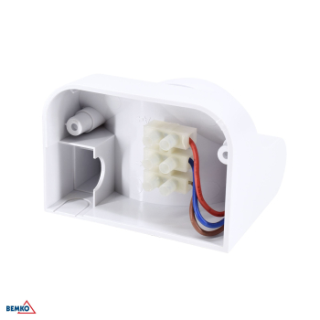 Preview: Bemko Bewegungsmelder 180° IP44 1200/600W Aufputz IR weiß B50-SES09WH