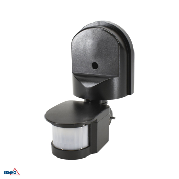 Bemko Bewegungsmelder 180° IP44 1200/600W Aufputz IR schwarz B50-SES10BL