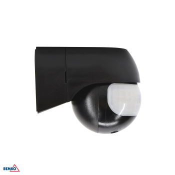 Bemko Bewegungsmelder 180° IP44 1200/600W Aufputz IR schwarz B50-SES12BL-A