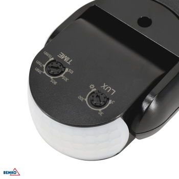 Bemko Bewegungsmelder 180° IP65 1200/300W Aufputz IR schwarz B50-SES15BL