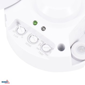 Bemko Mikrowellensensor Bewegungsmelder 1200/300W 360° IP20 Aufputz IR weiss B52-SES60WH
