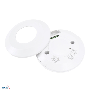 Preview: Bemko Mikrowellensensor Bewegungsmelder 800/300W 360° IP20 Aufputz IR weiss B52-SES60WH-A