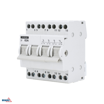 Schelinger Wahlschalter 63A 4-polig - Modularer Umschalter I-0-II 1-0-2 A11-SF-4P-063