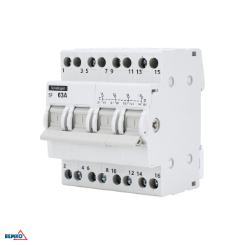 Preview: Schelinger Wahlschalter 63A 4-polig - Modularer Umschalter I-0-II 1-0-2 A11-SF-4P-063