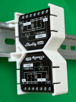 SOIXX Hutschienenhalter für 2x Shelly Wave PLUS, Gen3, Gen4 Halter DIN Rail 35mm SHD-2G9-218
