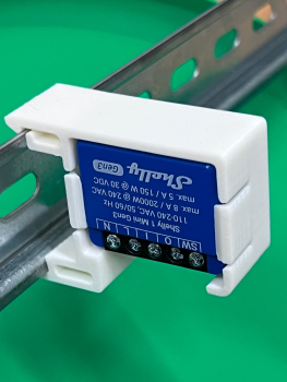 Preview: SOIXX Hutschienenhalter 90° für Shelly Mini Gen3 DIN Rail 35 mm Hutschiene Halter
