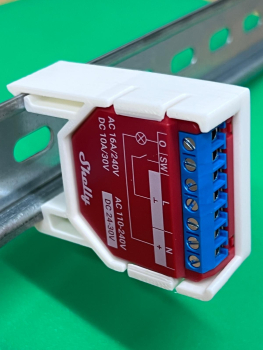 Preview: SOIXX Hutschienenhalter für Shelly PLUS, Gen3, Gen4 DIN Rail 35mm Gerade SHD-GG-998