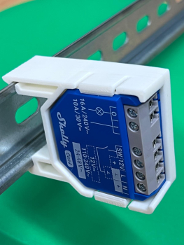 Preview: SOIXX Hutschienenhalter für Shelly PLUS, Gen3, Gen4 DIN Rail 35mm Gerade SHD-GG-998