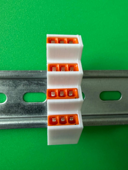 Preview: SOIXX Hutschienenhalter XWD für WAGO 2273-203 DIN Rail 35mm Weiß